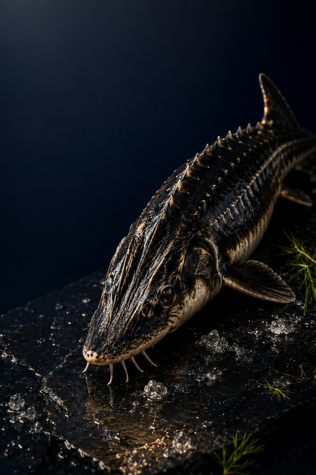 Sturgeon from the cover of the Sturgeon Thea Caviar product magazine